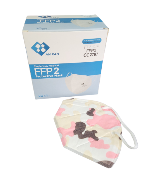 Pacco Mascherine FFP 2 Stampa Militare Rosa - 20pz.