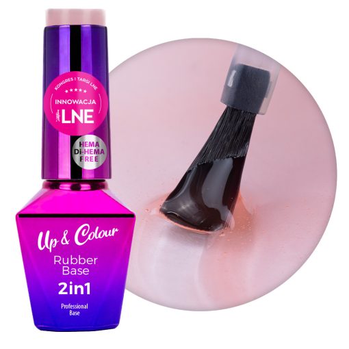 Base Rubber 2in1 UP&COLOR -Peach Glass 10ml Molly Lac