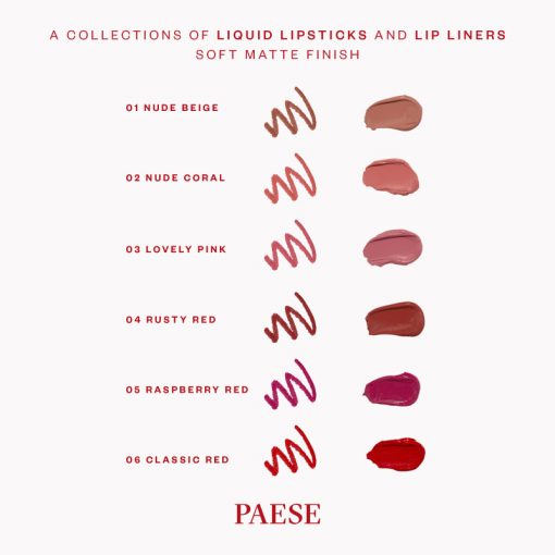 PAESE - THE KISS LIPS LIQUID LIPSTICK - 04 RUSTY RED - immagine 4