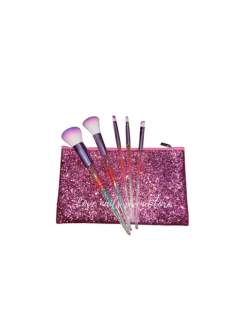 Set Pennelli Make Up con Pochette Glitterata