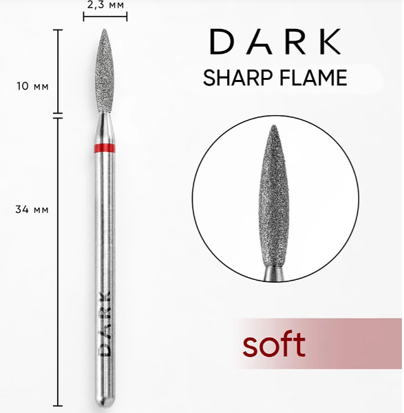 DARK - PUNTA FRESA - FIAMMA APPUNTITA - ROSSA - immagine 2