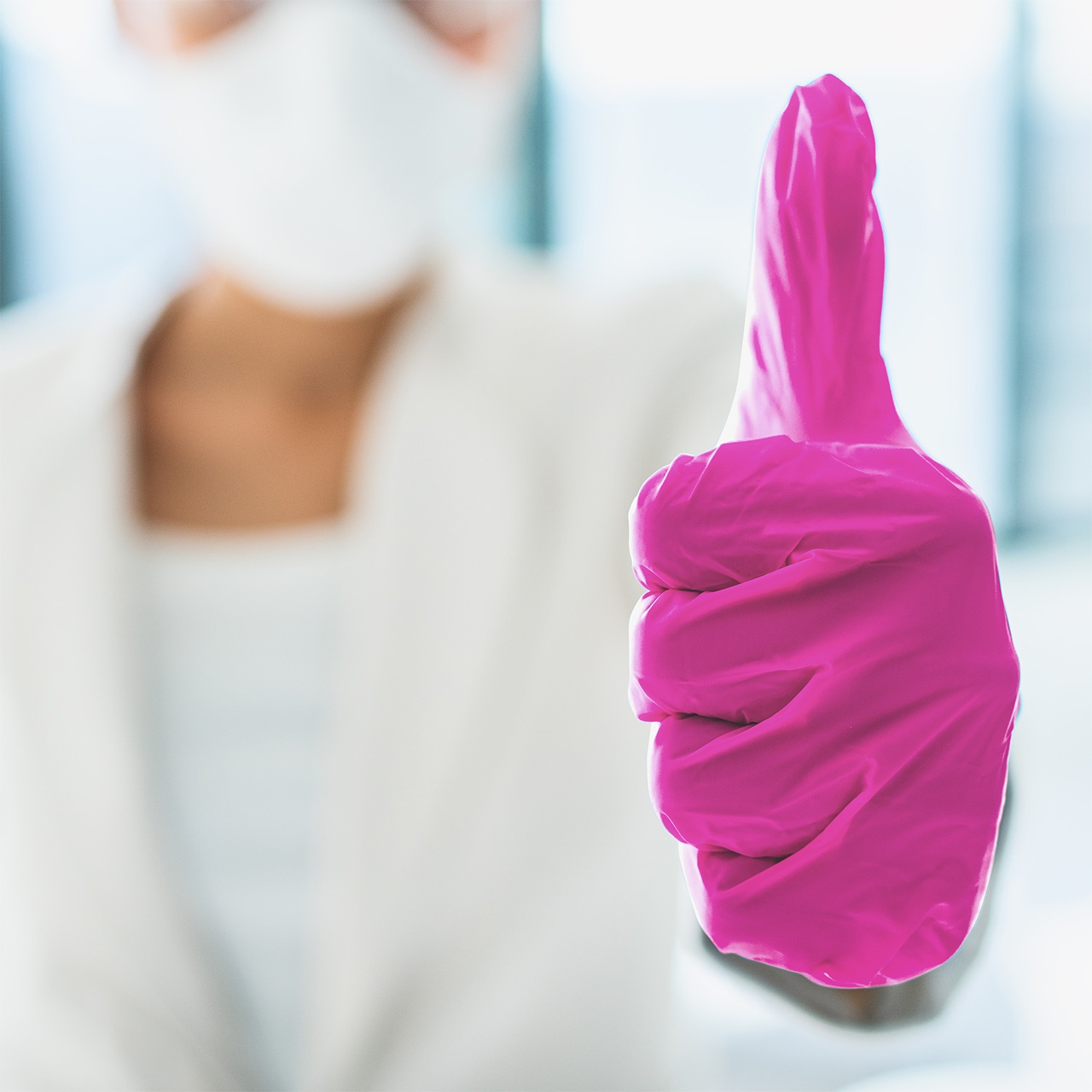 MEDISTERILL - GUANTI IN NITRILE - MAGENTA - MISURA M - 100pcs - immagine 2