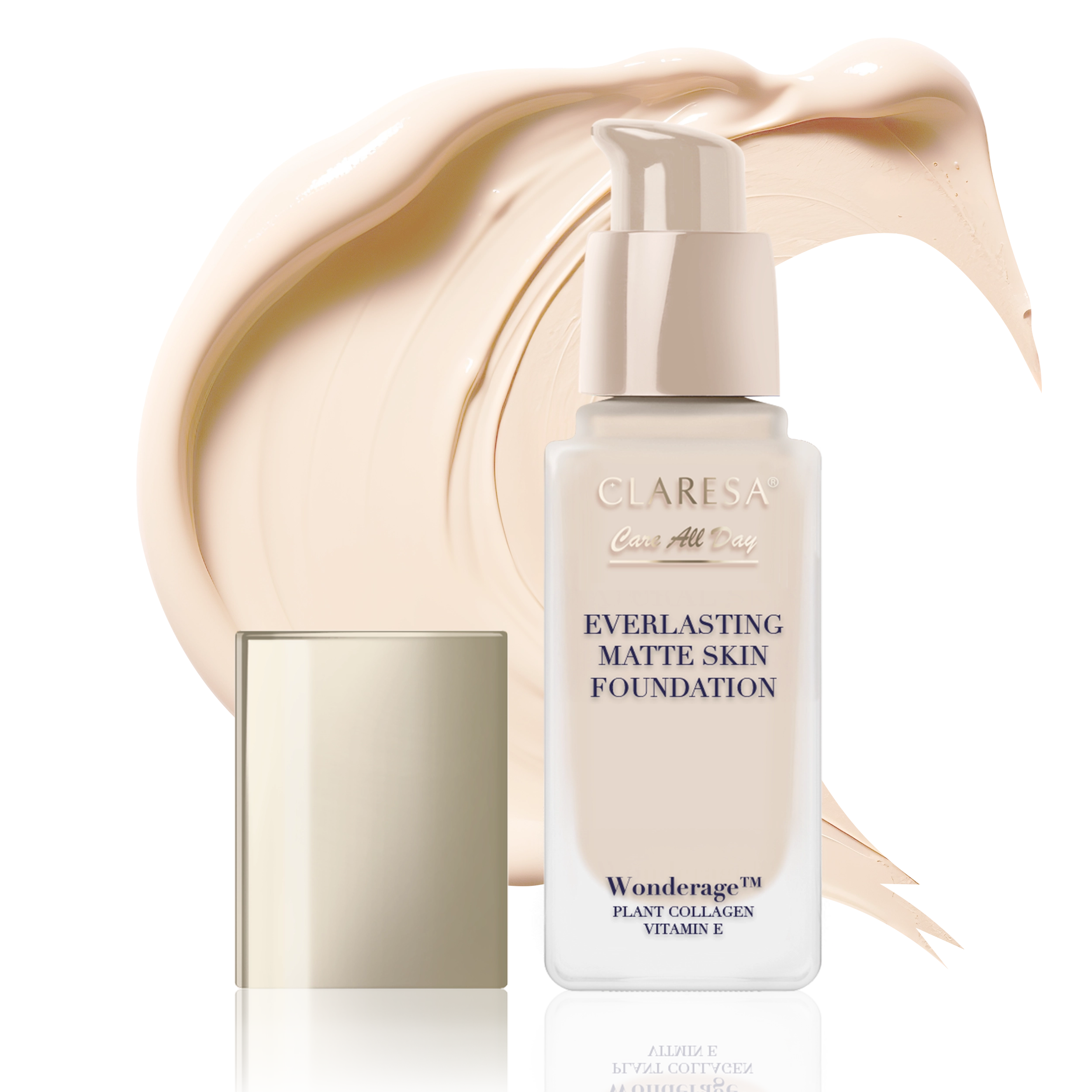 CLARESA - CARE ALL DAY - FONDOTINTA EVERLASTING MATTE - PORCELAIN
